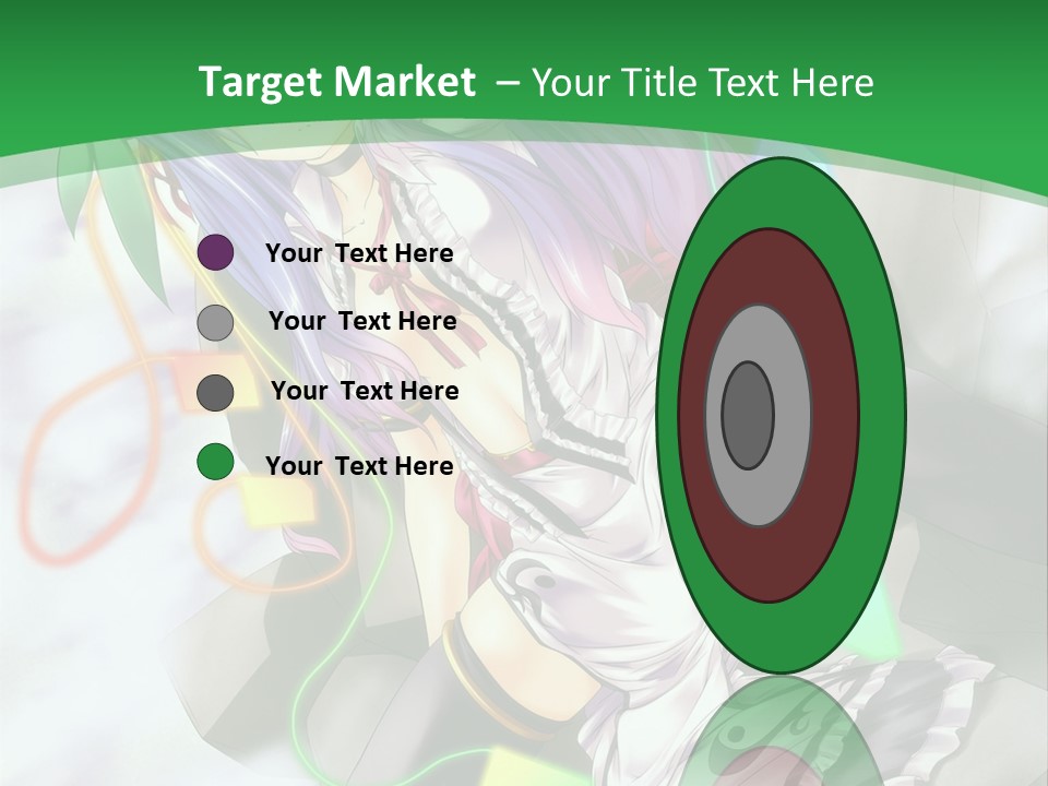 A Woman With Purple Hair And A Green Background PowerPoint Template