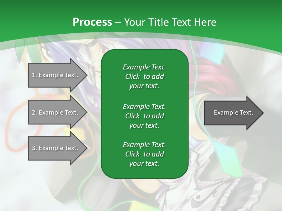 A Woman With Purple Hair And A Green Background PowerPoint Template