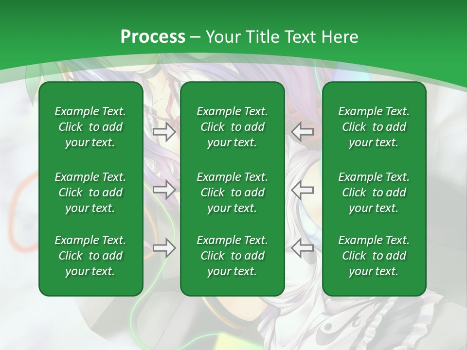 A Woman With Purple Hair And A Green Background PowerPoint Template