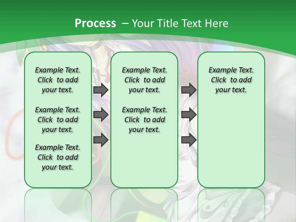 A Woman With Purple Hair And A Green Background PowerPoint Template