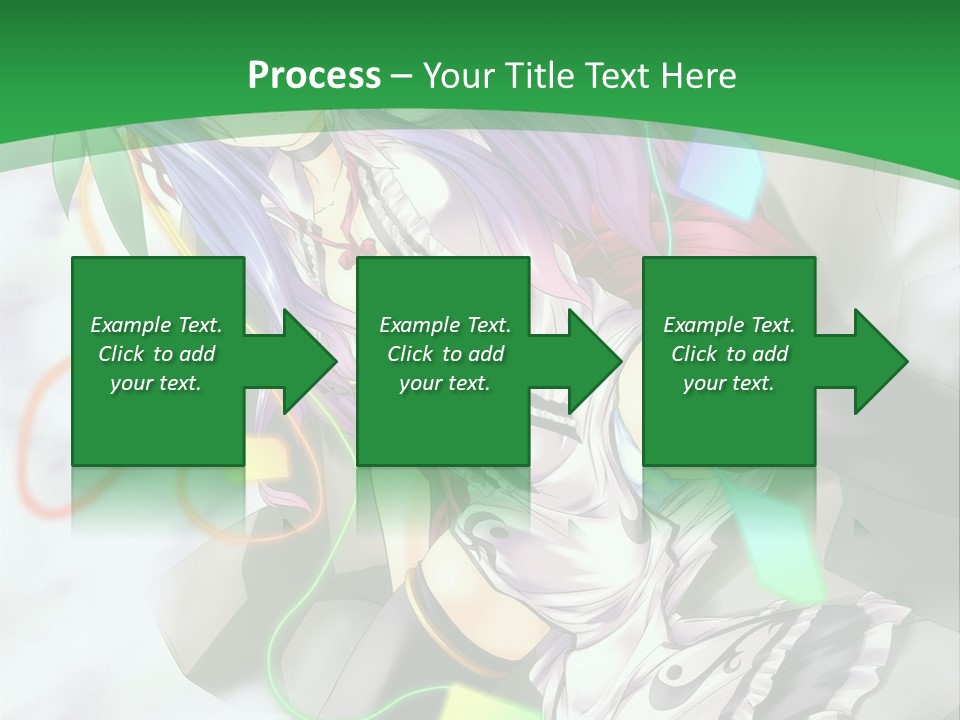 A Woman With Purple Hair And A Green Background PowerPoint Template