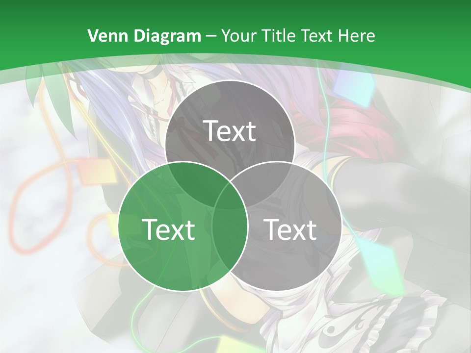 A Woman With Purple Hair And A Green Background PowerPoint Template