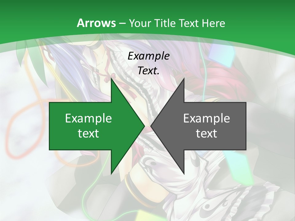 A Woman With Purple Hair And A Green Background PowerPoint Template