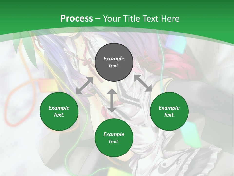 A Woman With Purple Hair And A Green Background PowerPoint Template