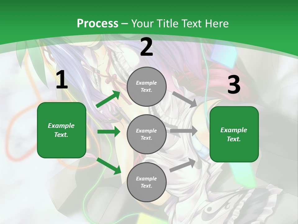 A Woman With Purple Hair And A Green Background PowerPoint Template