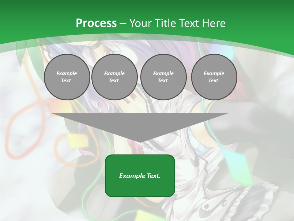 A Woman With Purple Hair And A Green Background PowerPoint Template