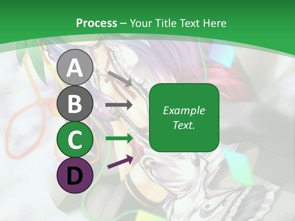 A Woman With Purple Hair And A Green Background PowerPoint Template