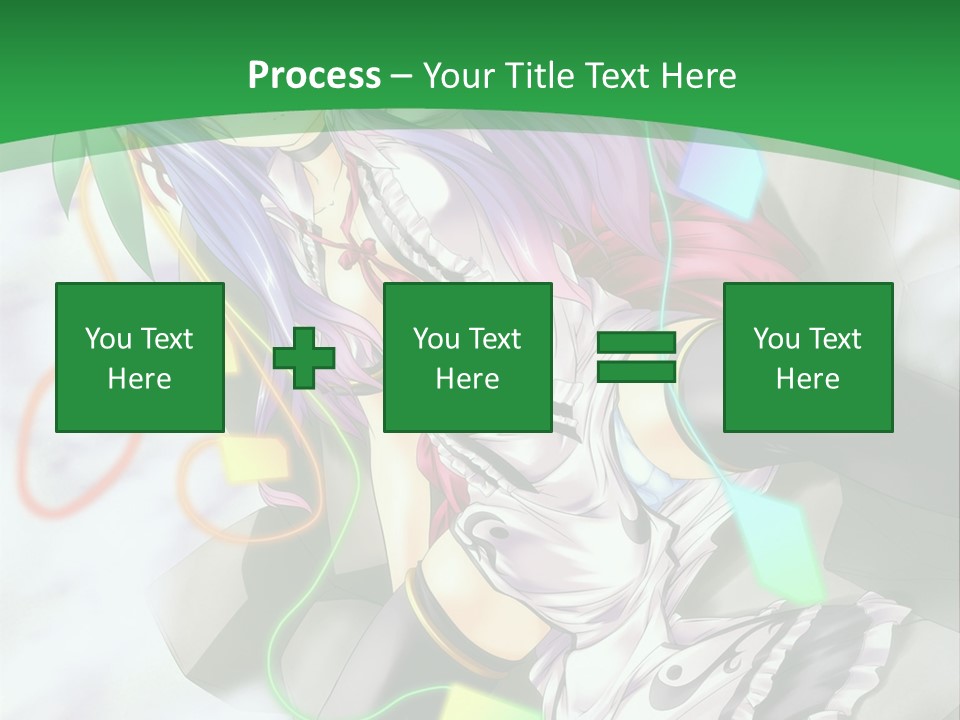 A Woman With Purple Hair And A Green Background PowerPoint Template