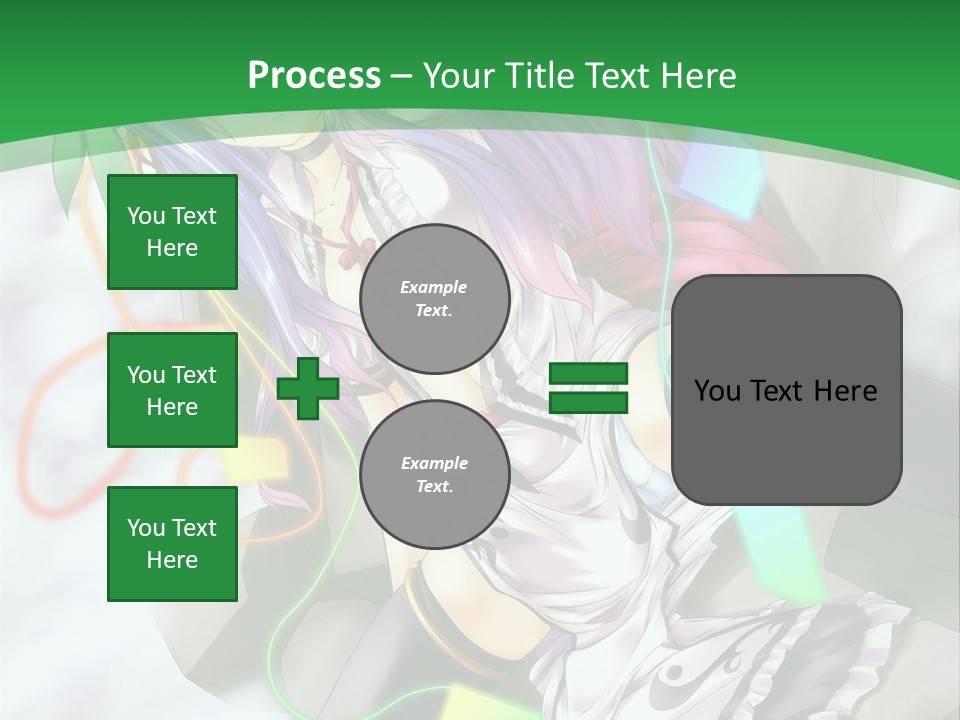 A Woman With Purple Hair And A Green Background PowerPoint Template