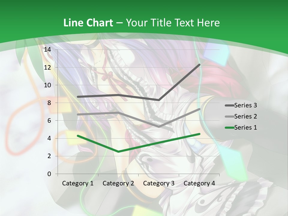 A Woman With Purple Hair And A Green Background PowerPoint Template