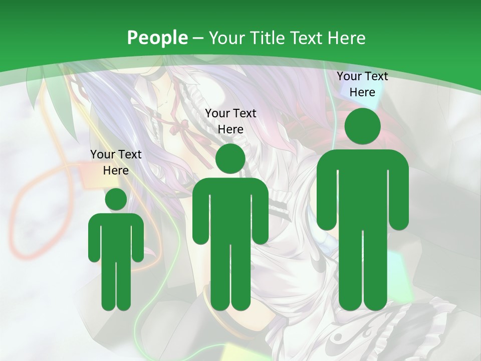 A Woman With Purple Hair And A Green Background PowerPoint Template