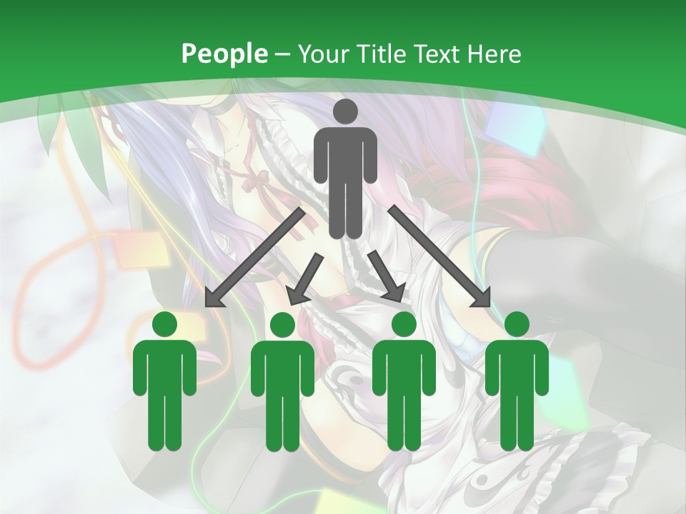 A Woman With Purple Hair And A Green Background PowerPoint Template