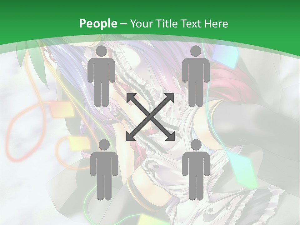 A Woman With Purple Hair And A Green Background PowerPoint Template