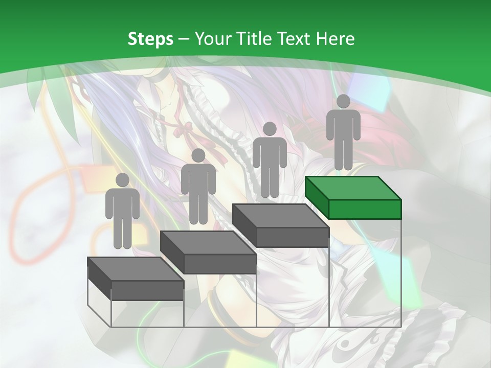 A Woman With Purple Hair And A Green Background PowerPoint Template