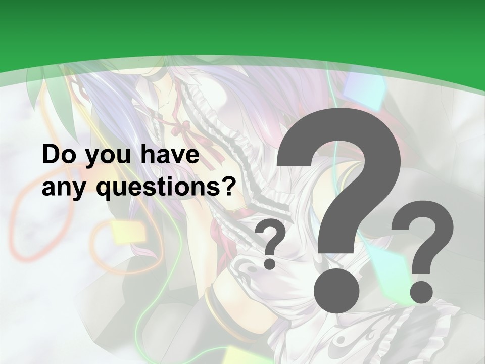 A Woman With Purple Hair And A Green Background PowerPoint Template