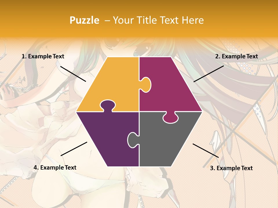 A Woman With Green Hair And Blue Eyes PowerPoint Template