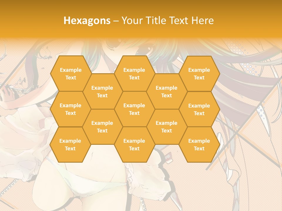 A Woman With Green Hair And Blue Eyes PowerPoint Template