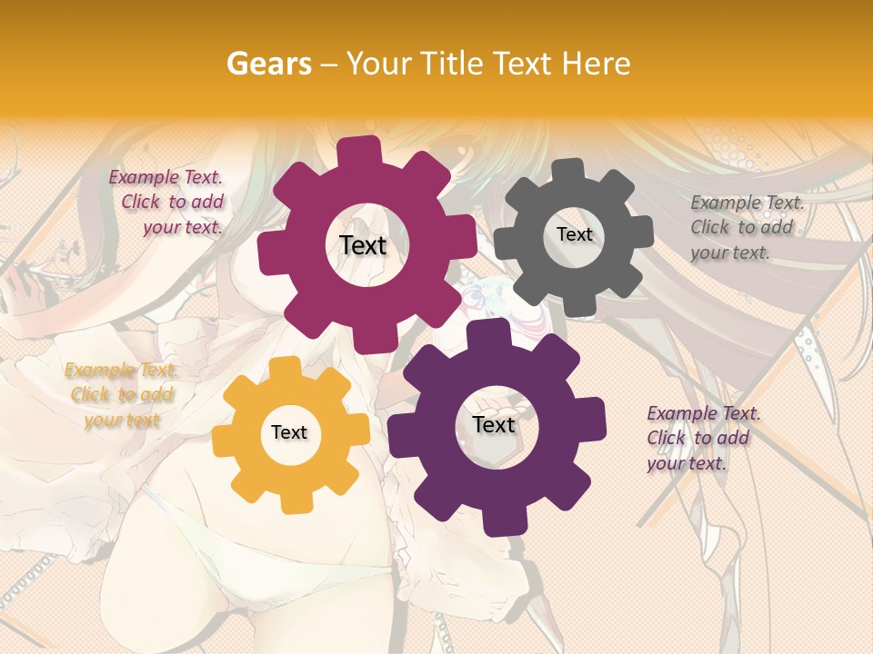 A Woman With Green Hair And Blue Eyes PowerPoint Template