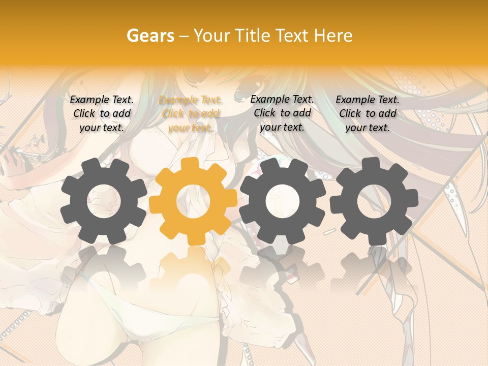 A Woman With Green Hair And Blue Eyes PowerPoint Template