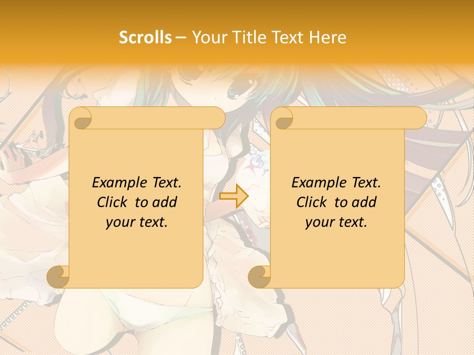 A Woman With Green Hair And Blue Eyes PowerPoint Template