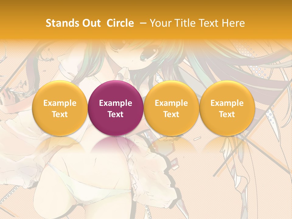 A Woman With Green Hair And Blue Eyes PowerPoint Template