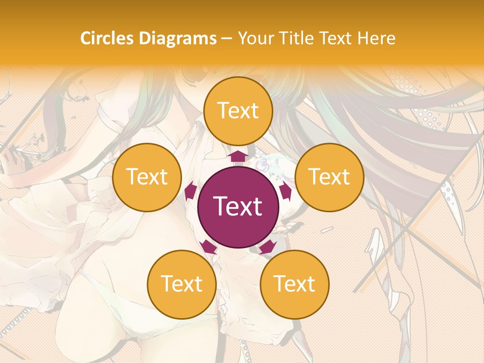 A Woman With Green Hair And Blue Eyes PowerPoint Template