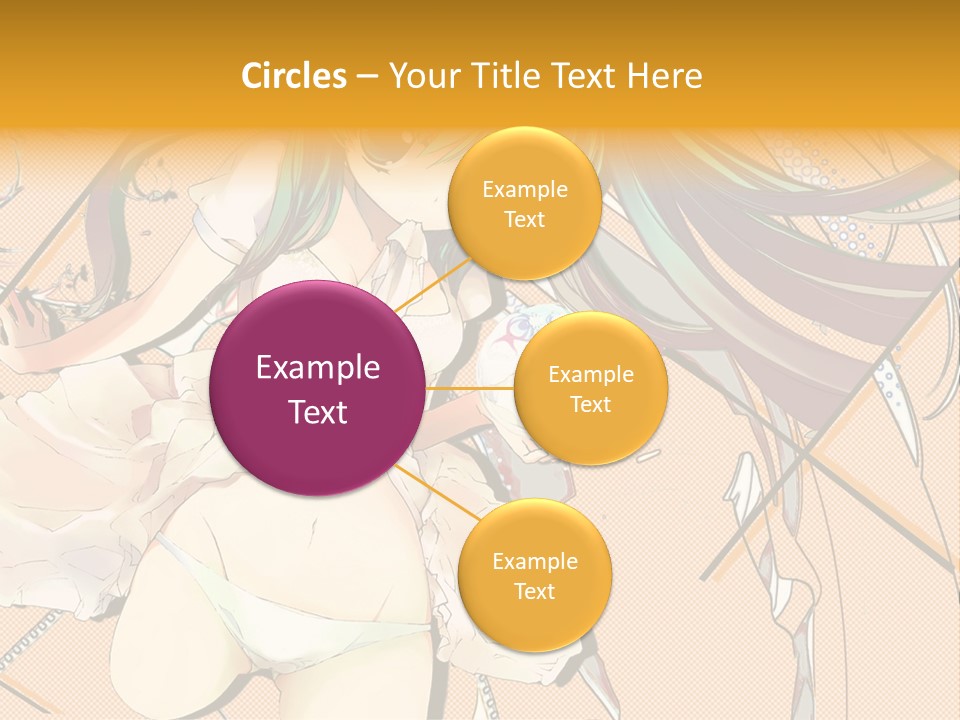 A Woman With Green Hair And Blue Eyes PowerPoint Template