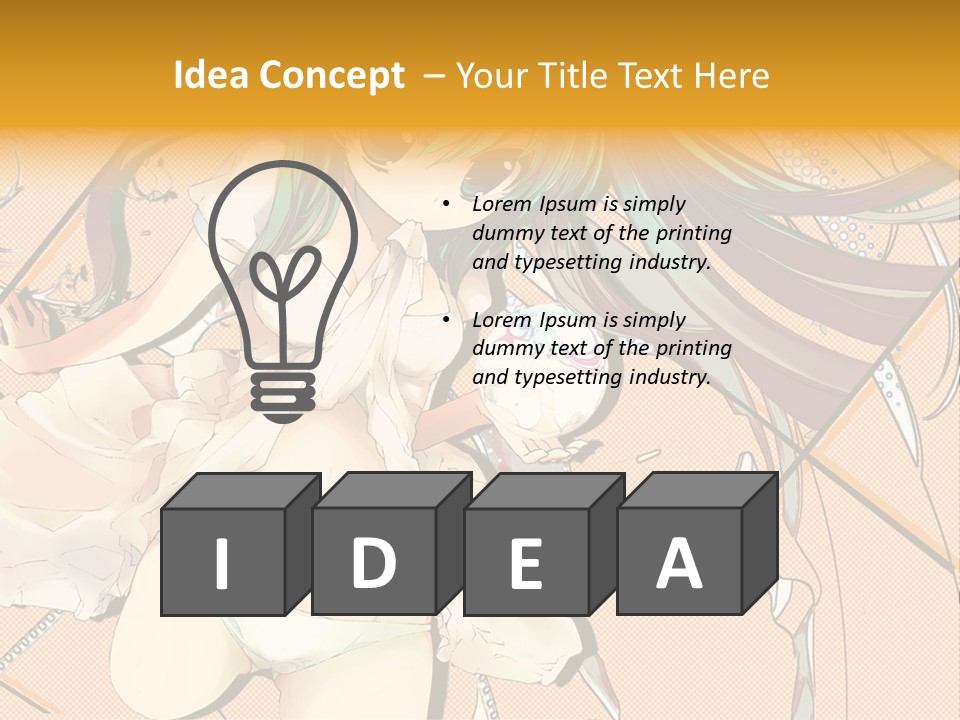 A Woman With Green Hair And Blue Eyes PowerPoint Template