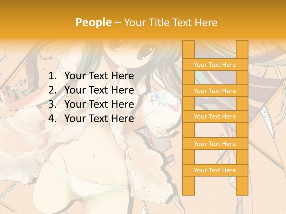 A Woman With Green Hair And Blue Eyes PowerPoint Template