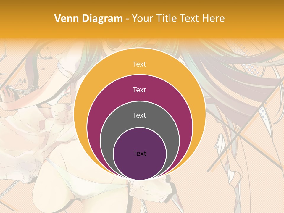 A Woman With Green Hair And Blue Eyes PowerPoint Template