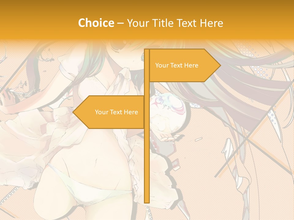 A Woman With Green Hair And Blue Eyes PowerPoint Template