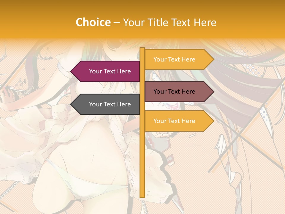 A Woman With Green Hair And Blue Eyes PowerPoint Template