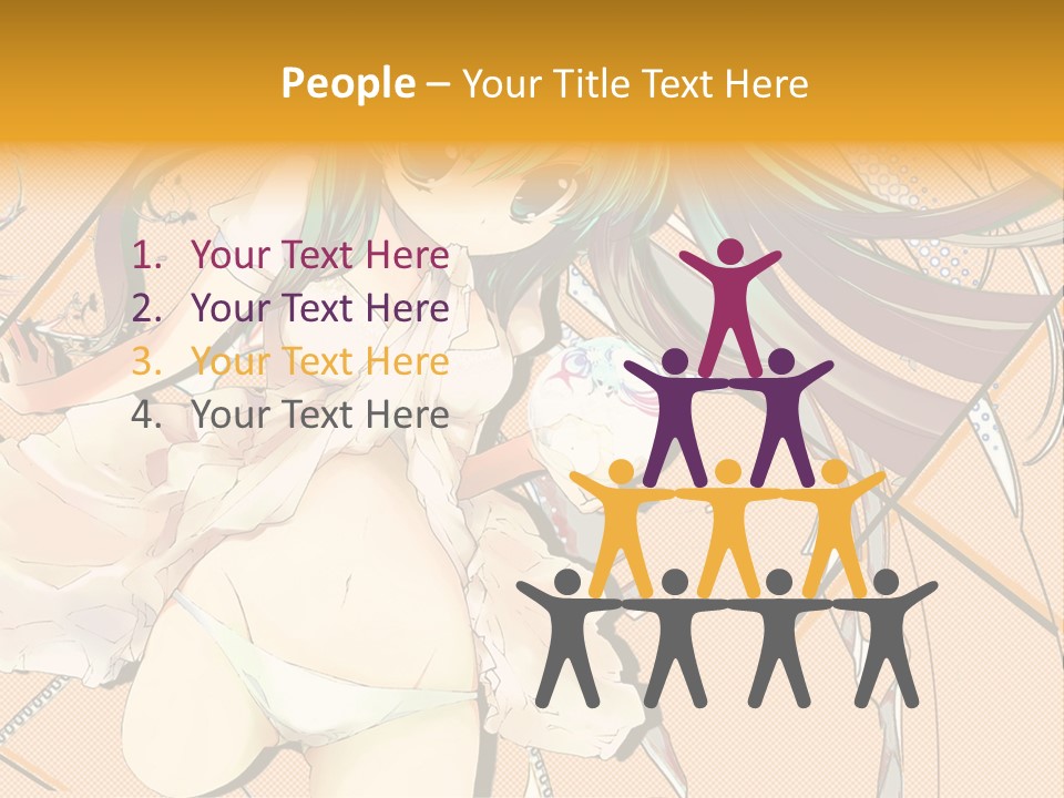 A Woman With Green Hair And Blue Eyes PowerPoint Template