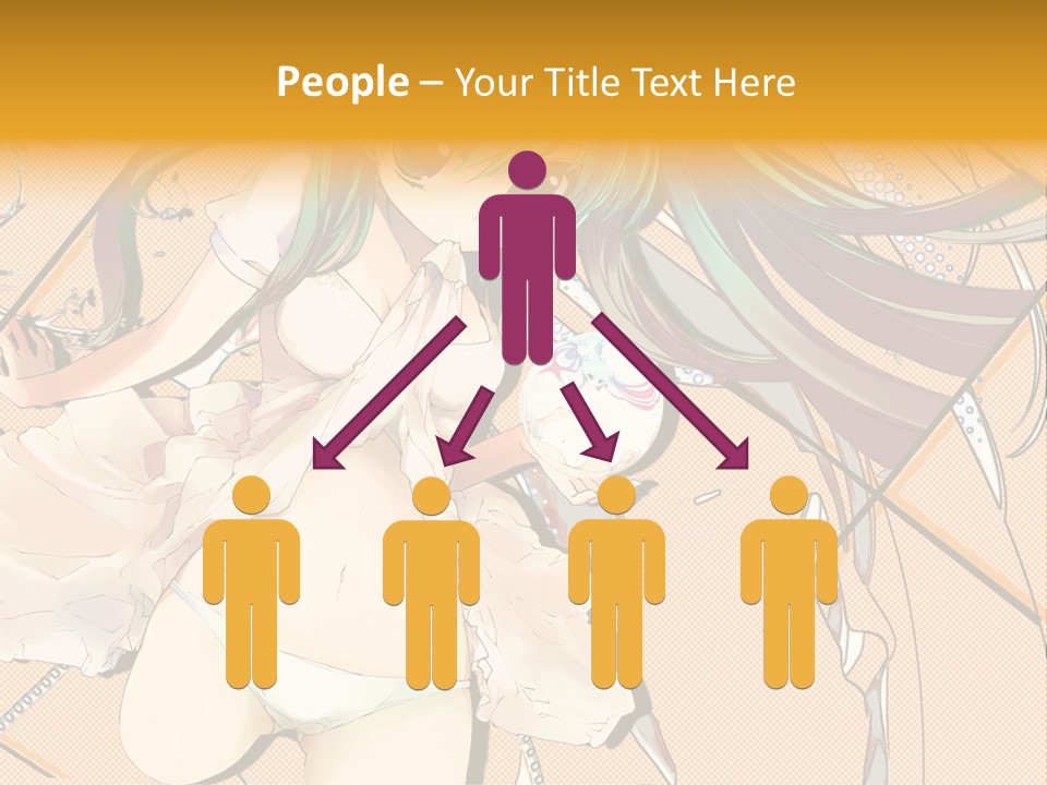 A Woman With Green Hair And Blue Eyes PowerPoint Template