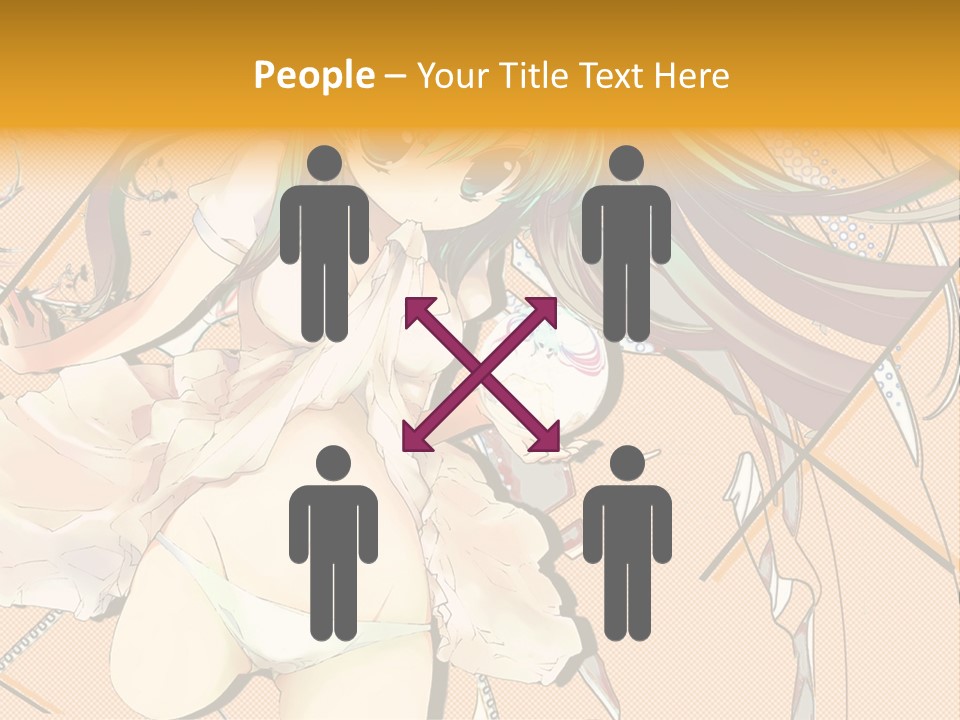 A Woman With Green Hair And Blue Eyes PowerPoint Template