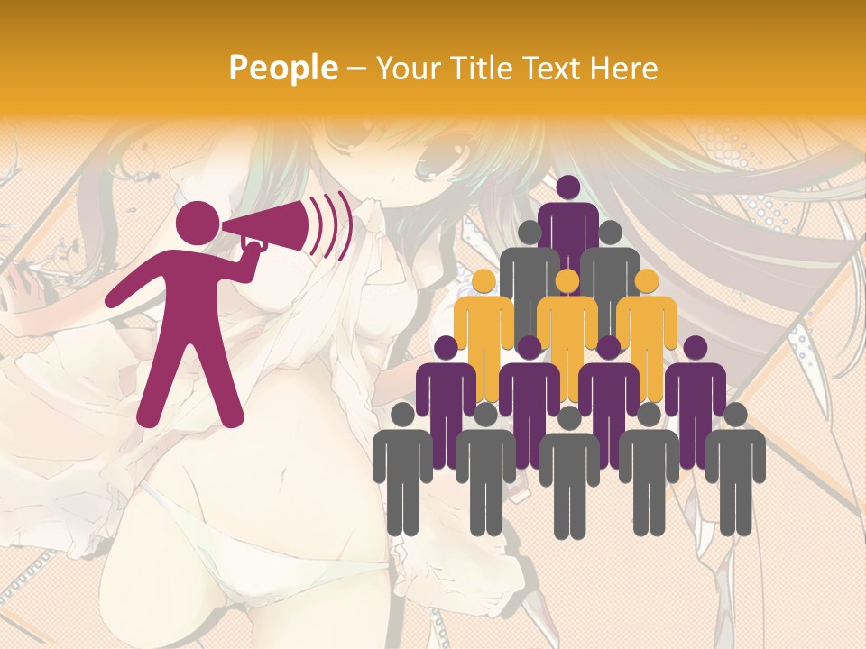 A Woman With Green Hair And Blue Eyes PowerPoint Template