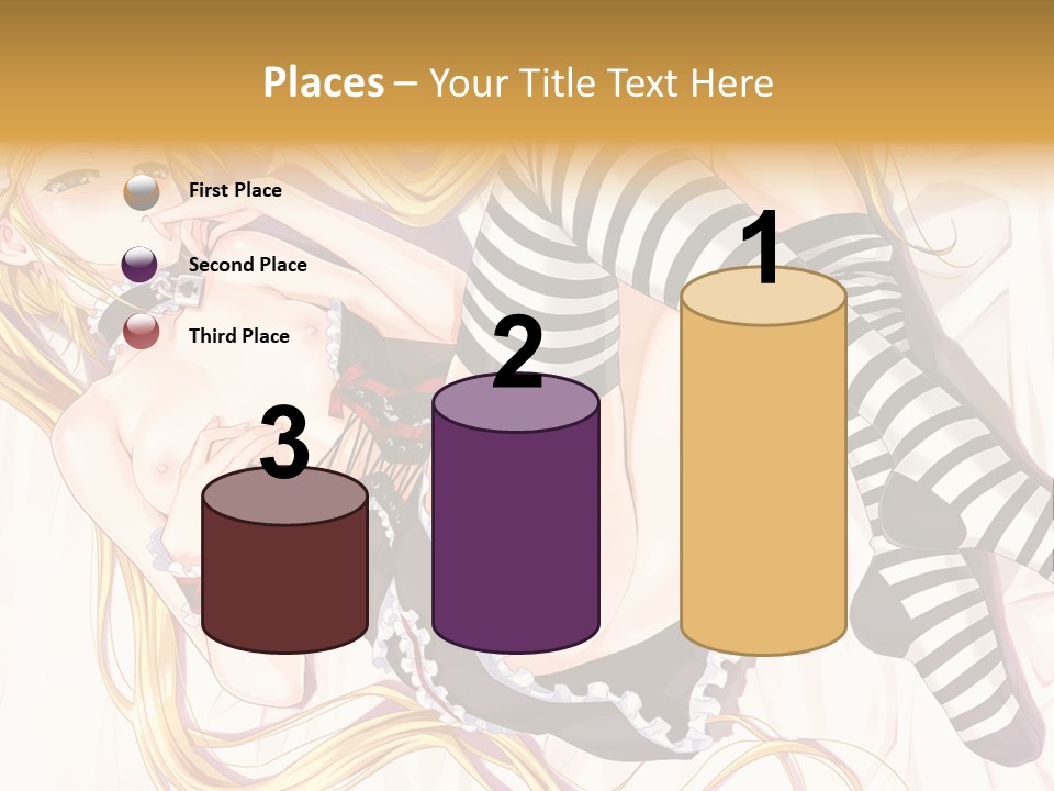 A Sexy Blonde Woman Laying On Top Of A Bed PowerPoint Template