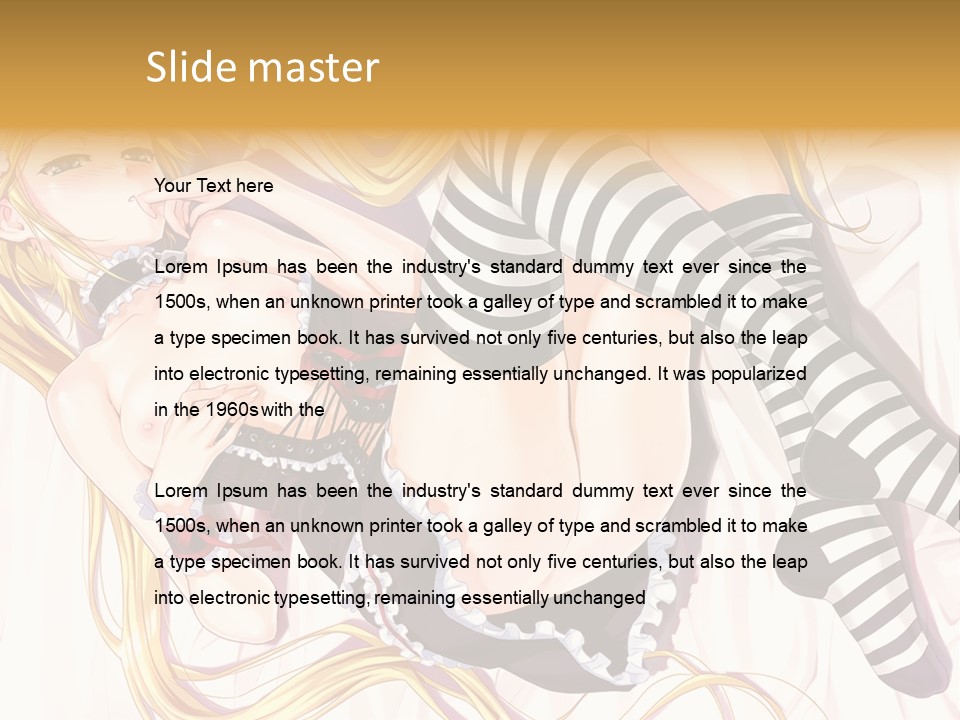 A Sexy Blonde Woman Laying On Top Of A Bed PowerPoint Template