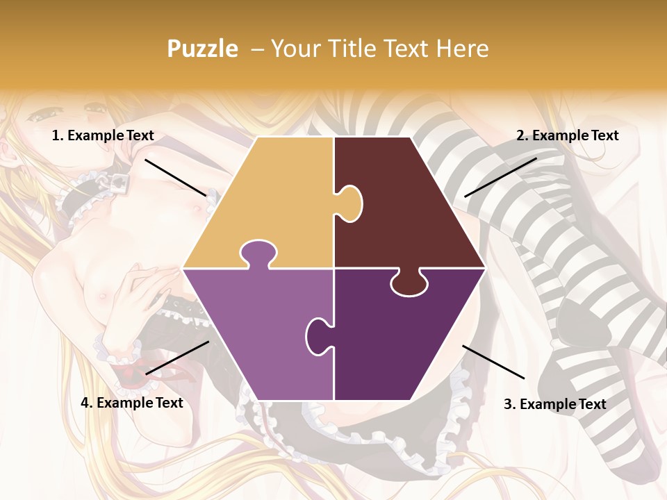 A Sexy Blonde Woman Laying On Top Of A Bed PowerPoint Template