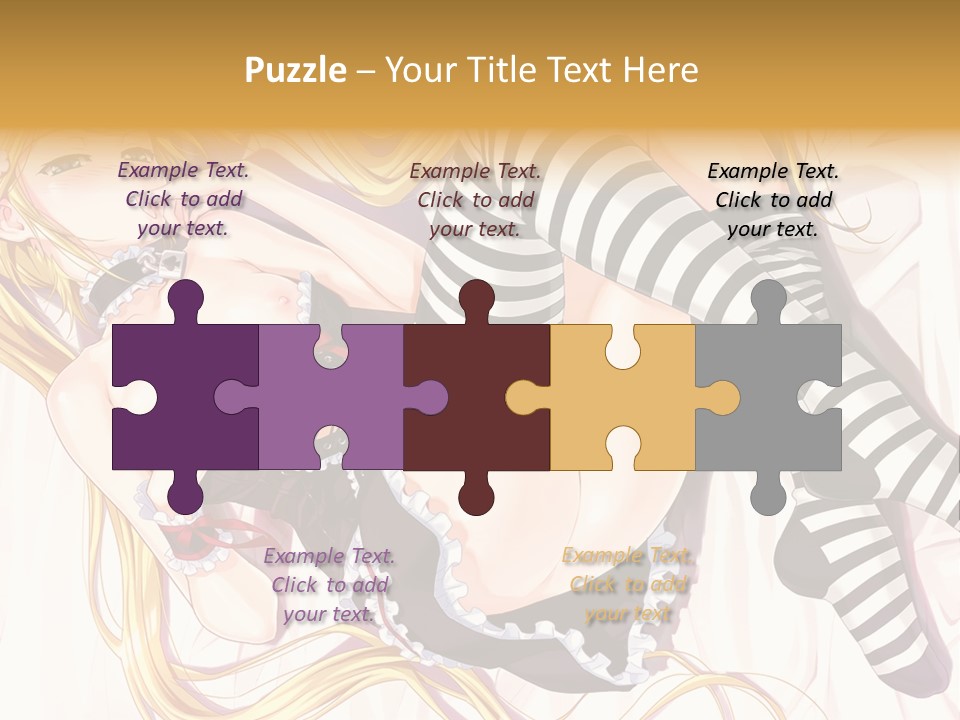 A Sexy Blonde Woman Laying On Top Of A Bed PowerPoint Template