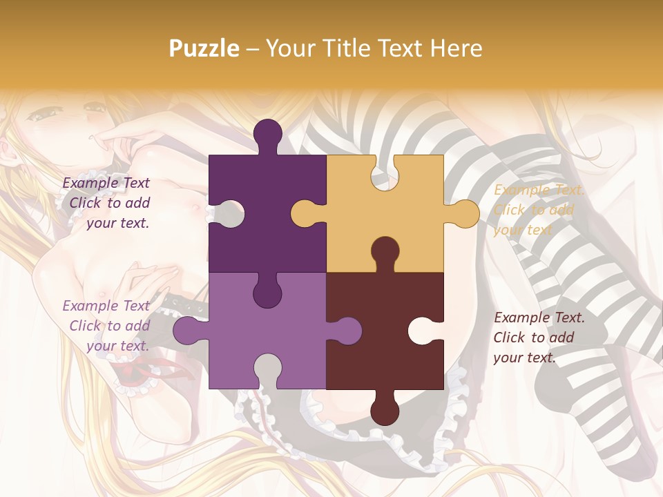 A Sexy Blonde Woman Laying On Top Of A Bed PowerPoint Template