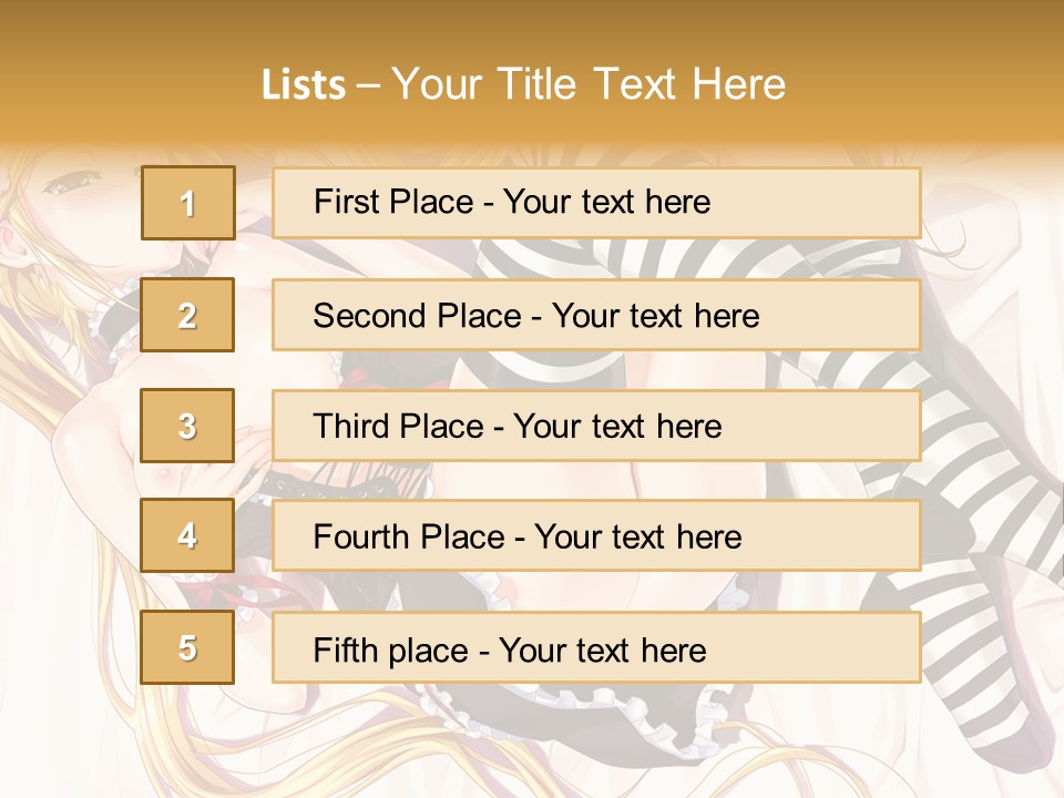 A Sexy Blonde Woman Laying On Top Of A Bed PowerPoint Template