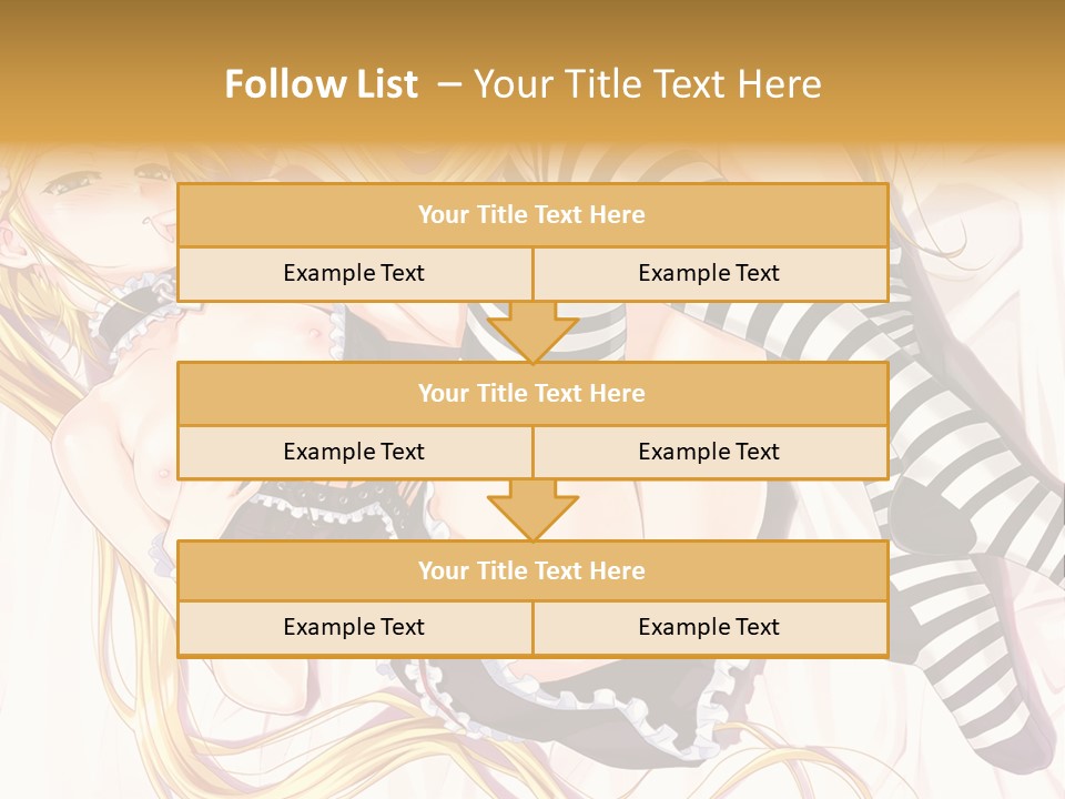 A Sexy Blonde Woman Laying On Top Of A Bed PowerPoint Template