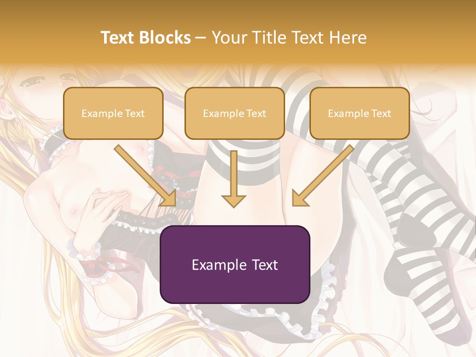 A Sexy Blonde Woman Laying On Top Of A Bed PowerPoint Template