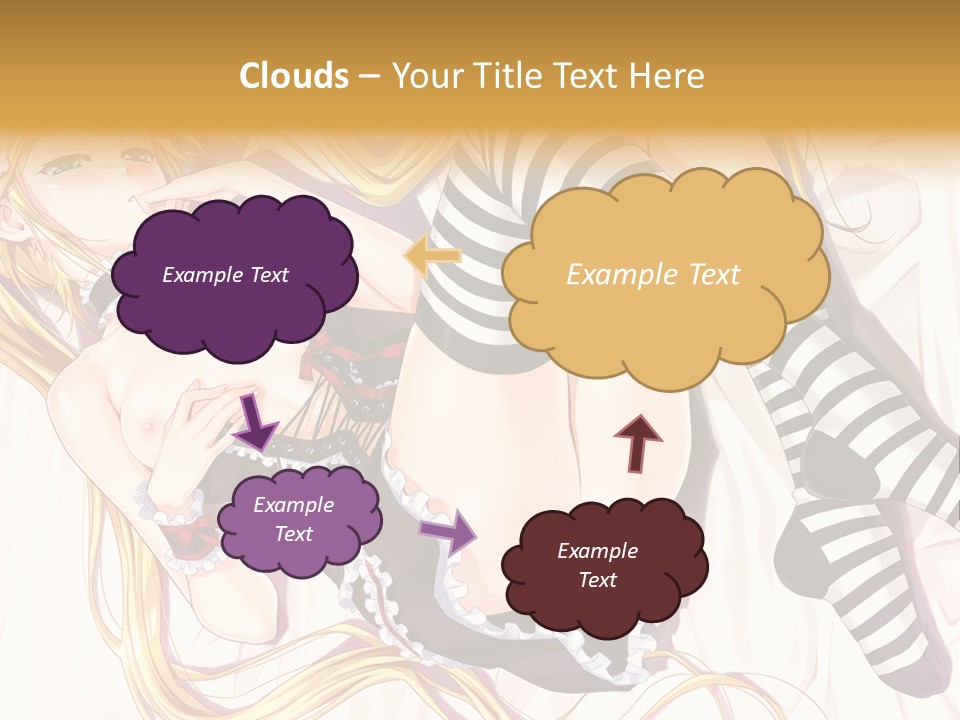 A Sexy Blonde Woman Laying On Top Of A Bed PowerPoint Template