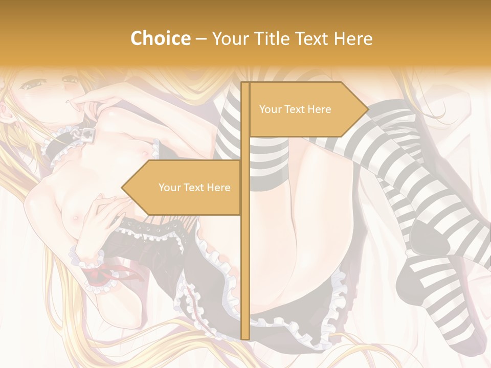 A Sexy Blonde Woman Laying On Top Of A Bed PowerPoint Template