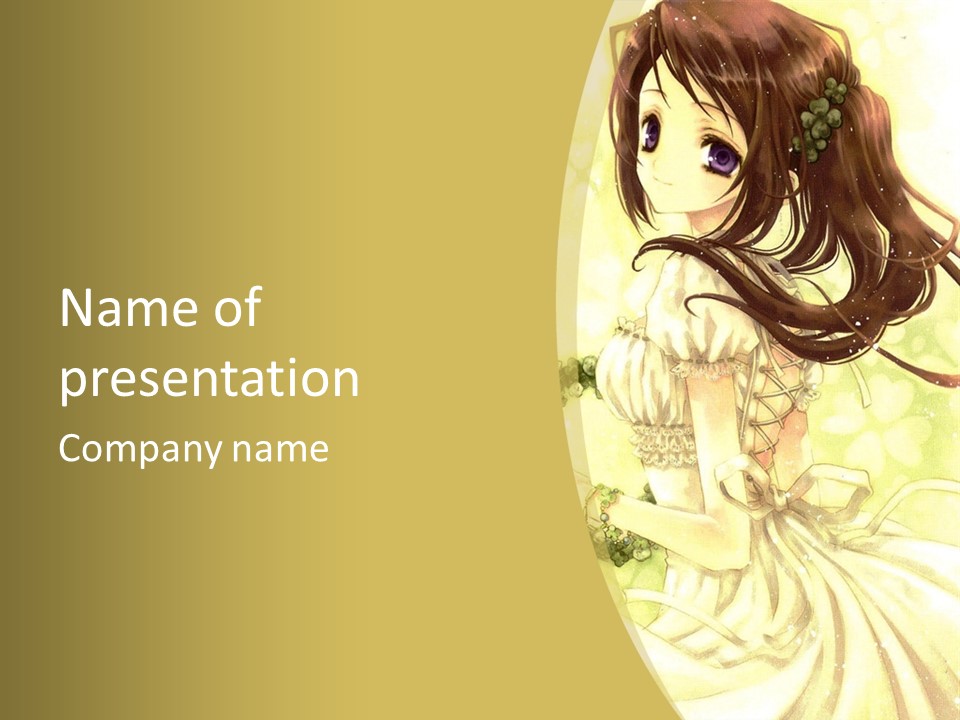 A Woman In A White Dress With Long Hair PowerPoint Template