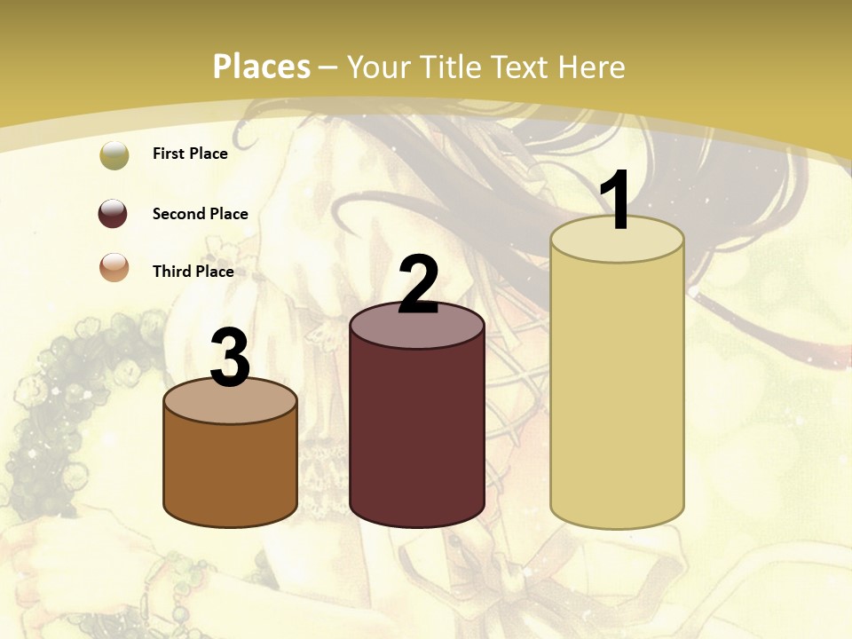 A Woman In A White Dress With Long Hair PowerPoint Template