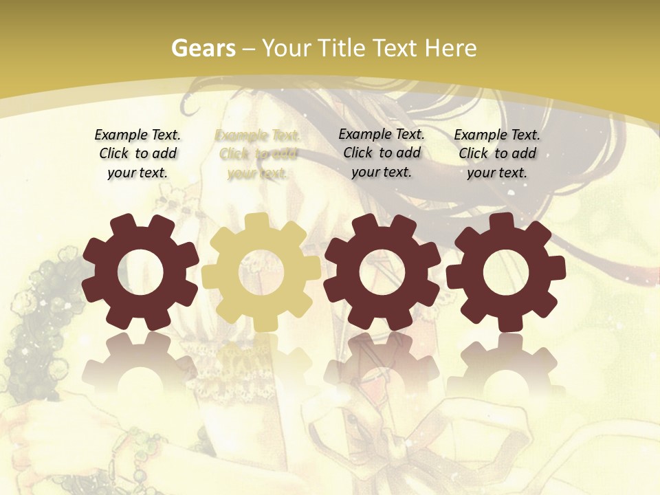 A Woman In A White Dress With Long Hair PowerPoint Template