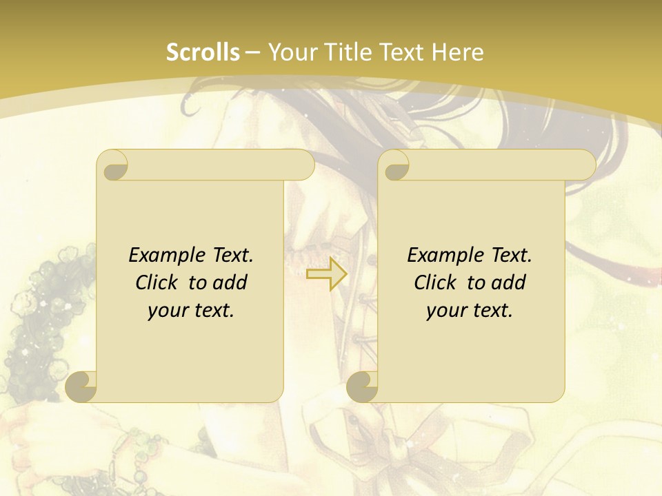 A Woman In A White Dress With Long Hair PowerPoint Template